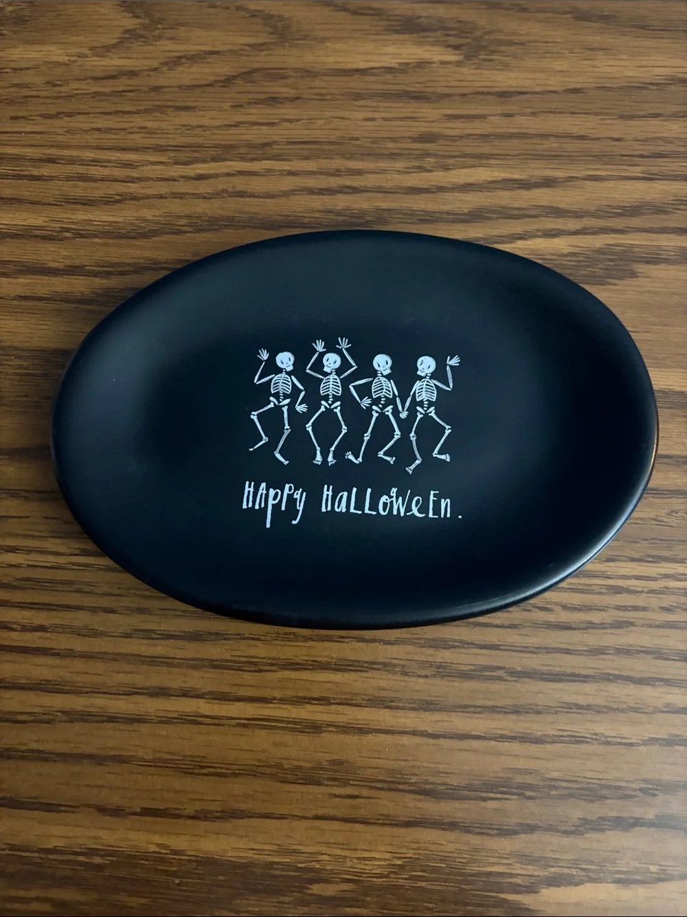 Black Halloween Skeleton Serving Tray Rae Dunn